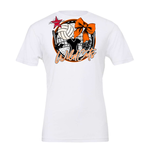 Wildcats Circle Volleyball Design-Orange