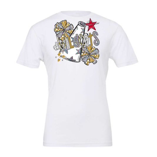 Wildcats Cheer Megaphone Scrape-Gold