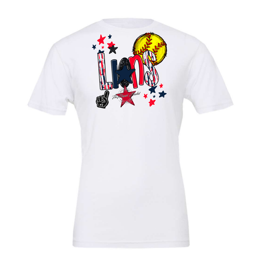Lions Softball Scrape-Navy-Red