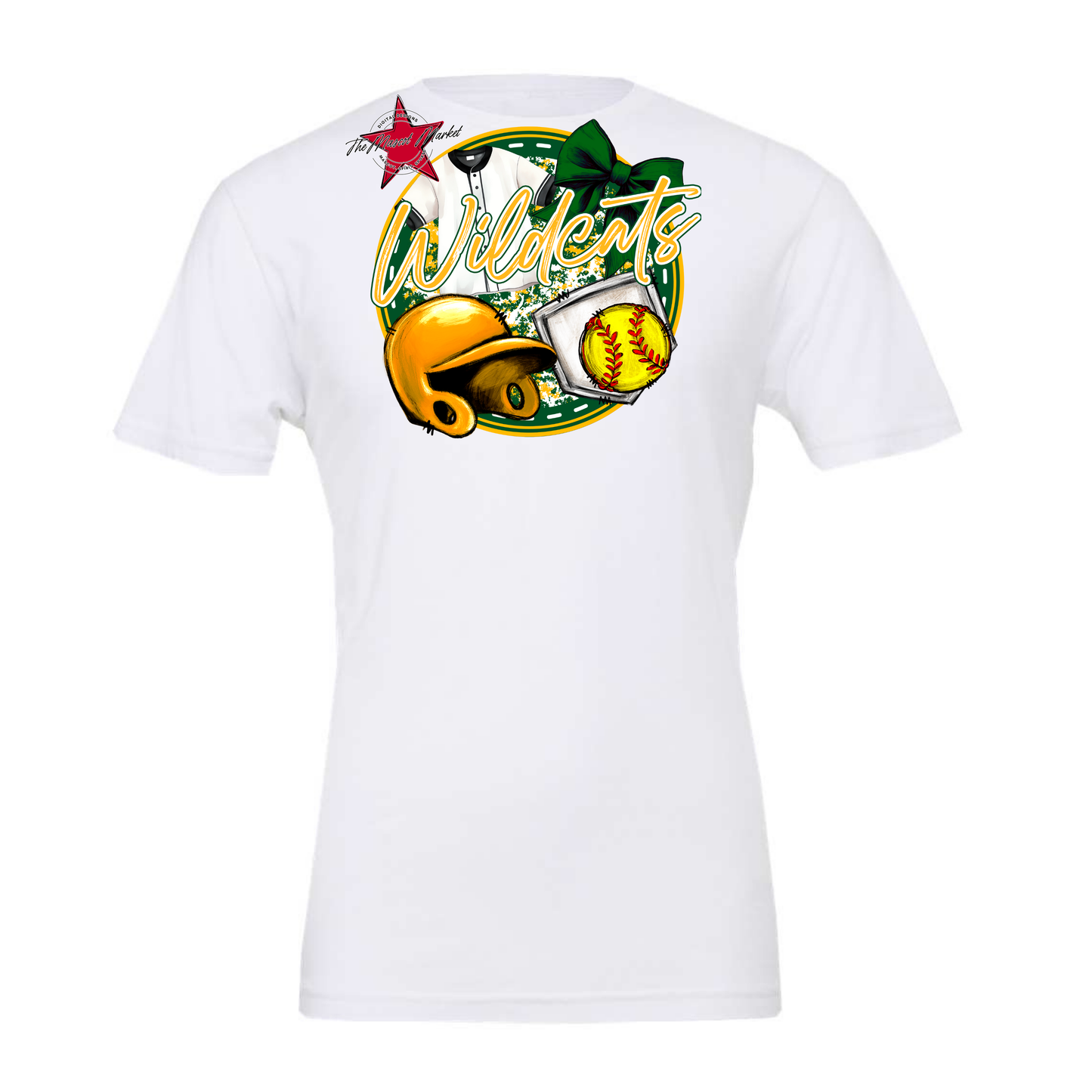 Wildcats Circle Softball Design-Green-Yellow