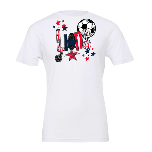 Lions Soccer Scrape-Navy-Red