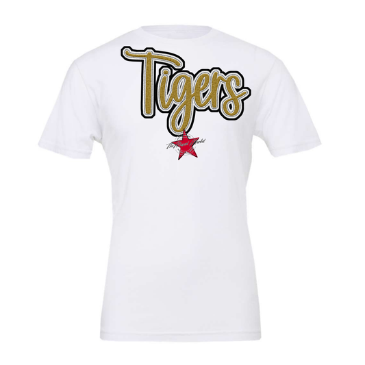 Tigers Faux Chenille Patch-Gold