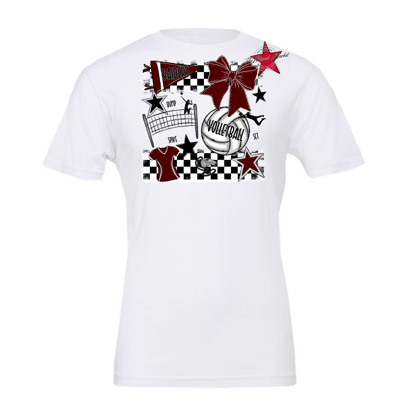 Raiders Volleyball Checkers Design-Maroon