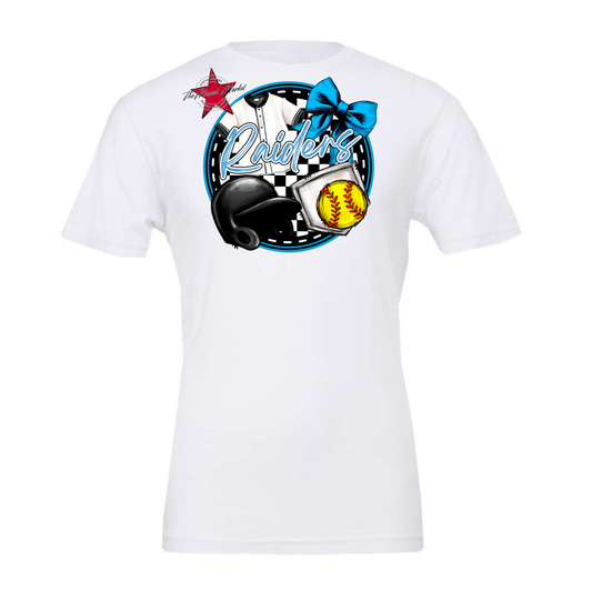 Raiders Circle Softball Design-Carolina Blue