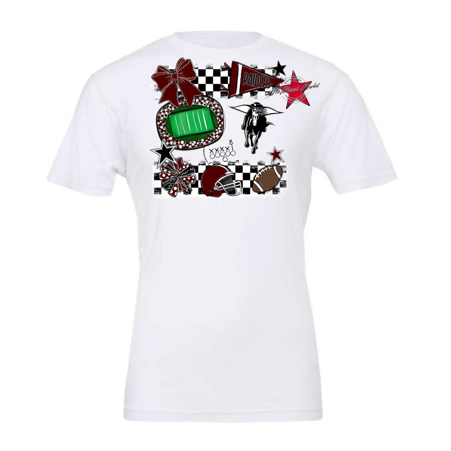 Raiders Checkers Mascot Spirit Design-Maroon