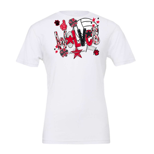Wolves Volleyball Scrape-Red