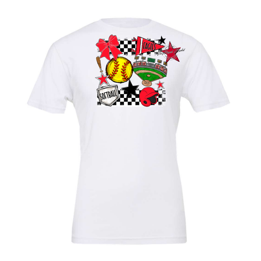 Eagles Softball Checkers Design-Red