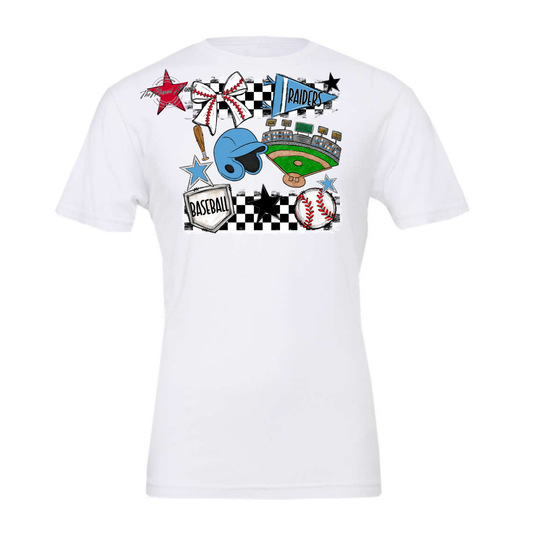 Raiders Baseball Checkers Design-Carolina Blue