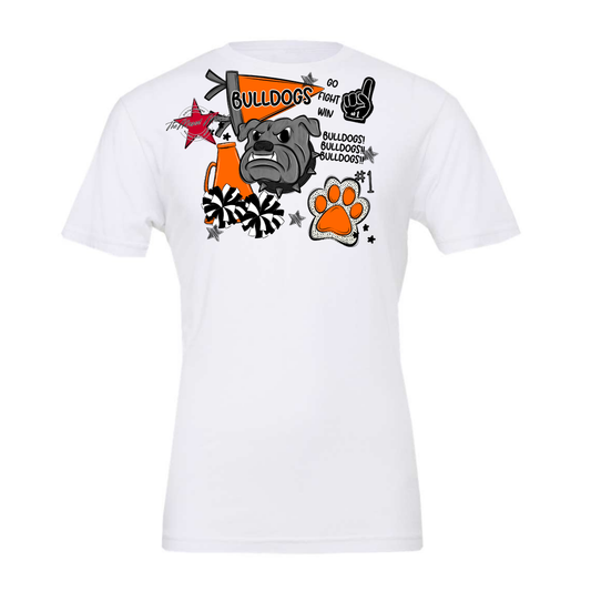 Bulldogs Mixed Mascot Spirit Design-Orange