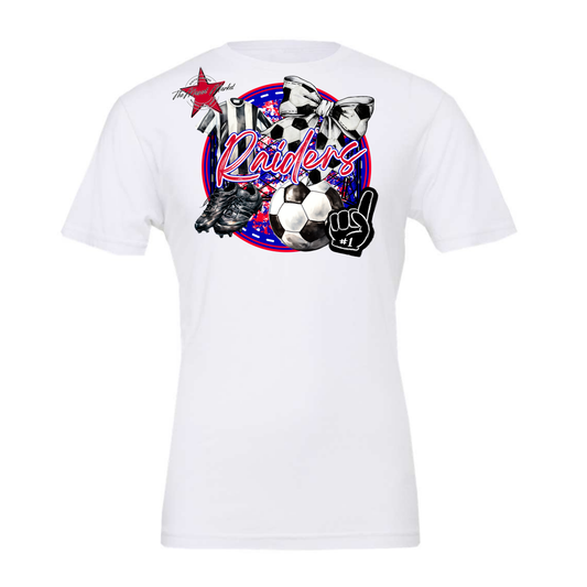 Raiders Circle Soccer Design-Red-Blue