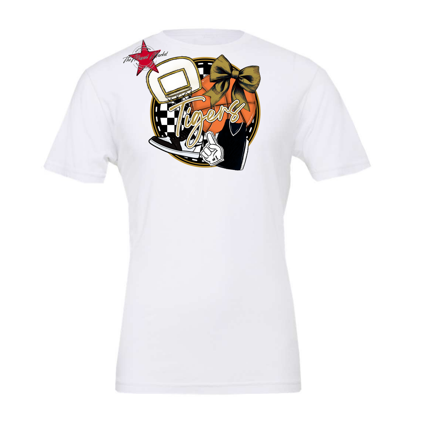 Tigers Circle Basketball Design-Gold