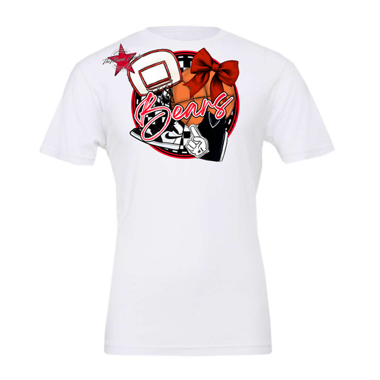 Bears Circle Basketball Design-Red