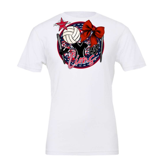 Lions Circle Volleyball Design-Navy-Red