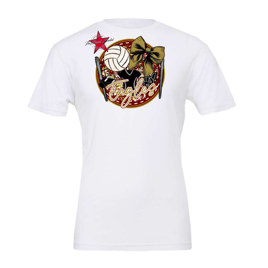 Eagles Circle Volleyball Design-Maroon-Gold