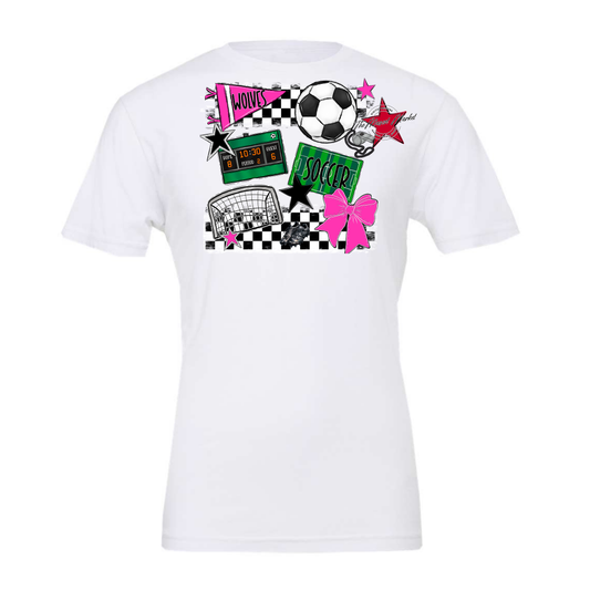 Wolves Checkers Soccer Spirit Design-Pink