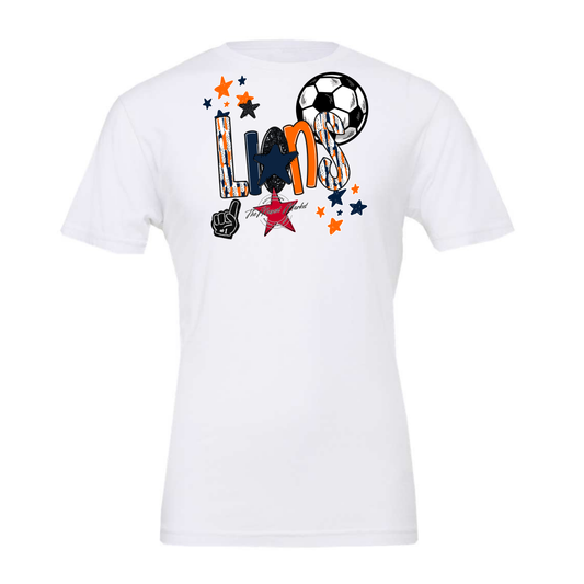 Lions Soccer Scrape-Navy-Orange