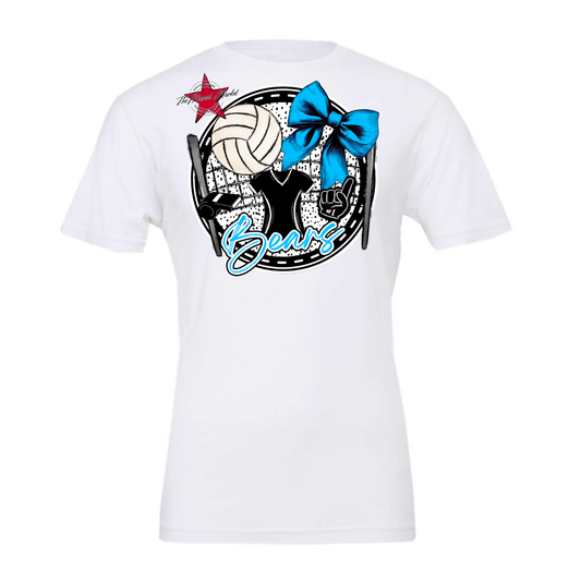 Bears Circle Volleyball Design-Carolina Blue