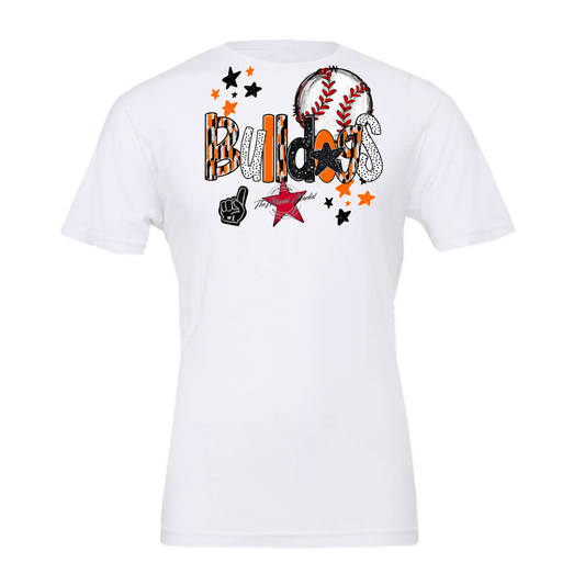 Bulldogs Baseball Scrape-Orange