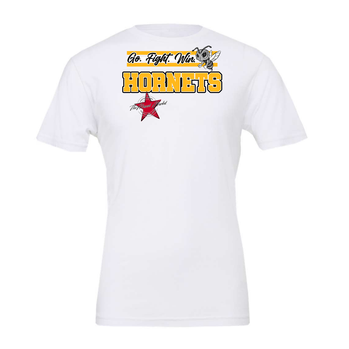 Hornets Go Fight Win Mascot Lines-Yellow