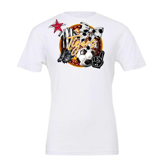 Tigers Circle Soccer Design-Maroon-Yellow