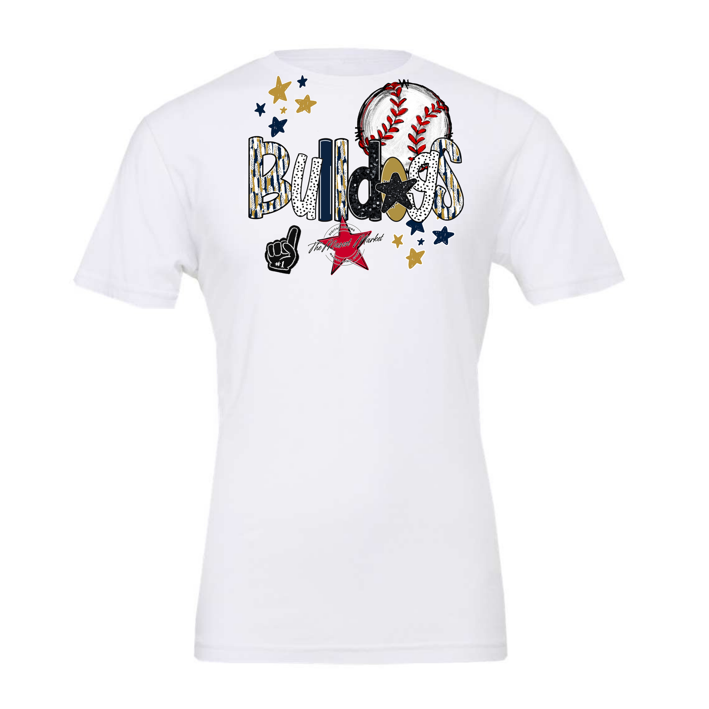 Bulldogs Baseball Scrape-Navy-Gold