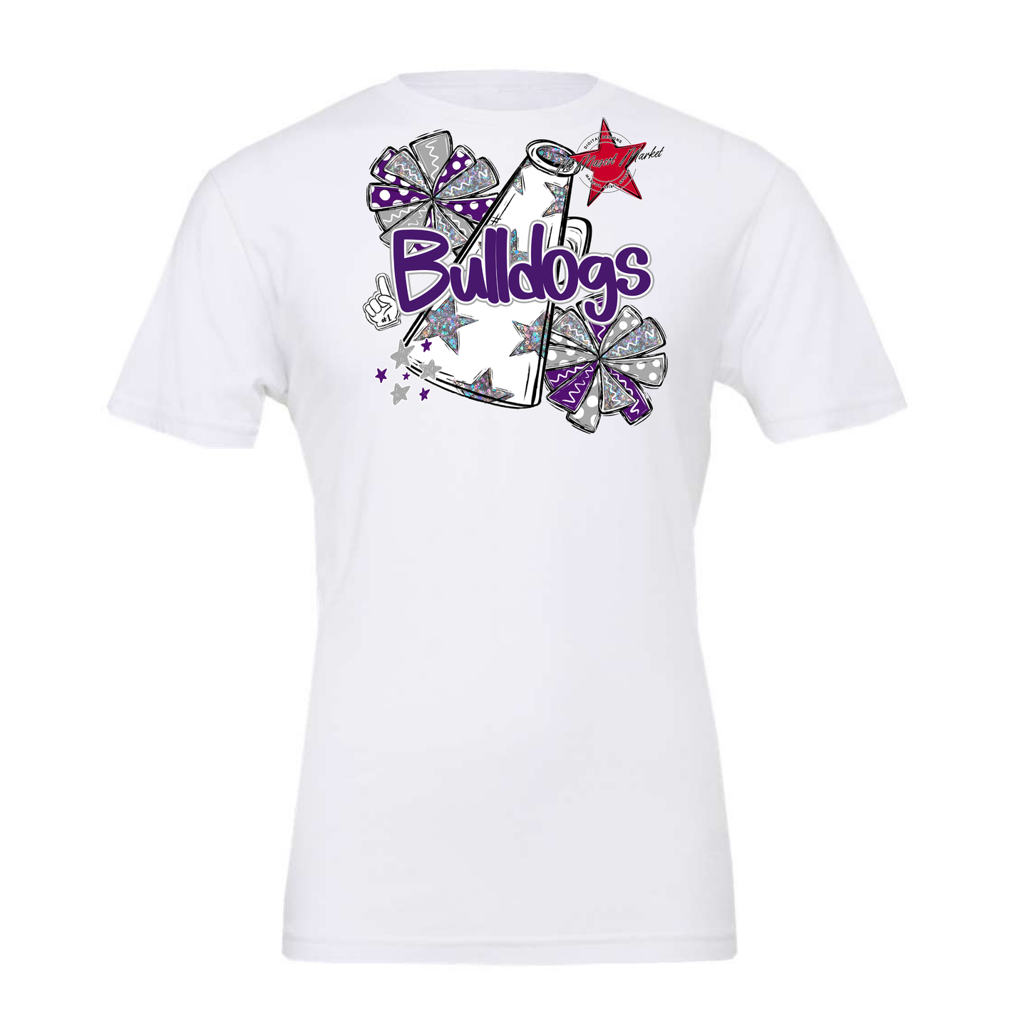 Bulldogs Alpha Megaphone Design-Purple-Grey