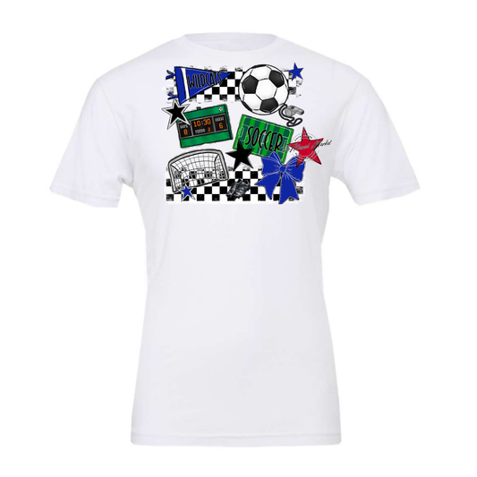 Wildcats Checkers Soccer Spirit Design-Royal Blue