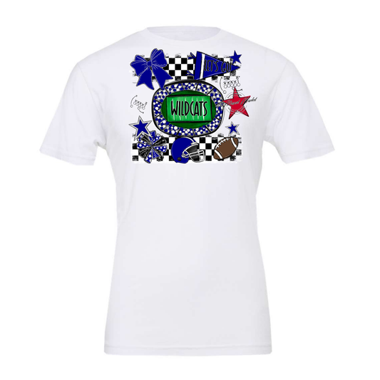 Wildcats Checkers Spirit Design-Blue