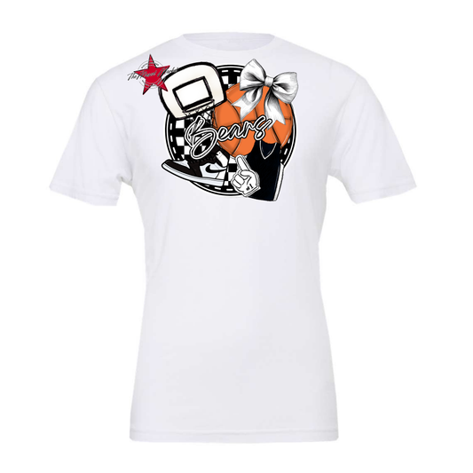Bears Circle Basketball Design-Black & White