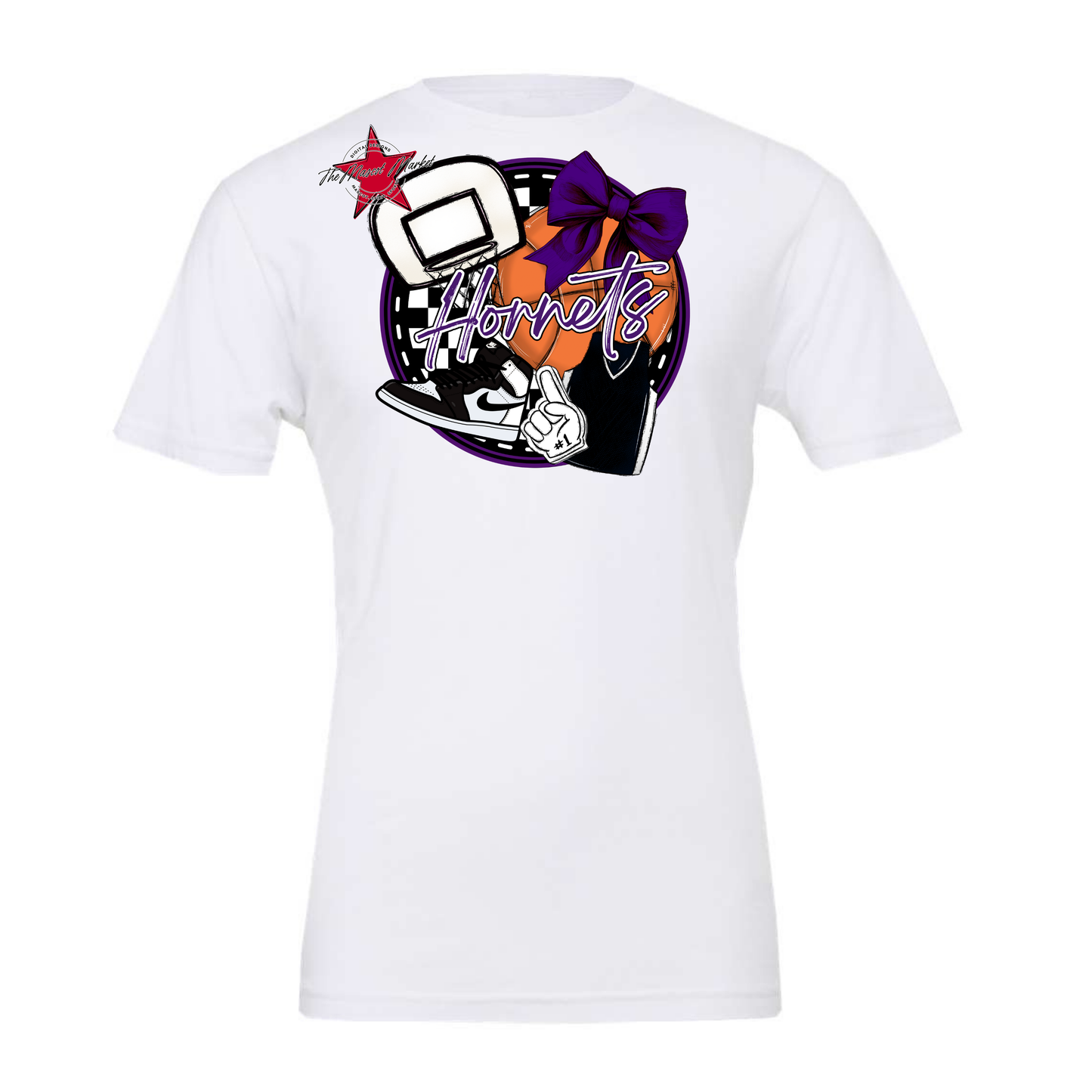 Hornets Circle Basketball Design-Purple