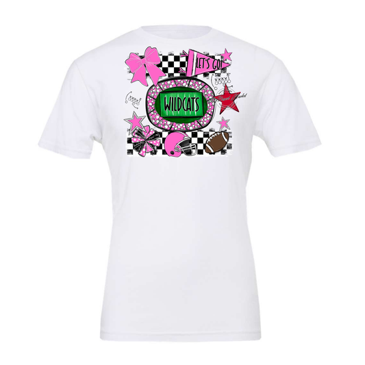 Wildcats Checkers Spirit Design-Baby Pink