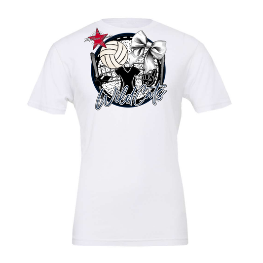 Wildcats Circle Volleyball Design-Navy