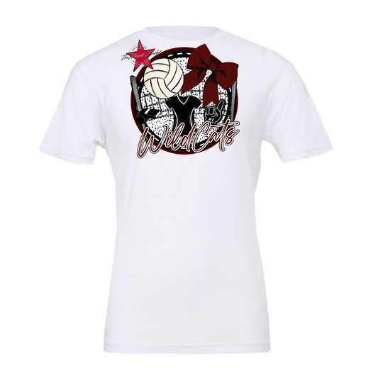 Wildcats Circle Volleyball Design-Maroon