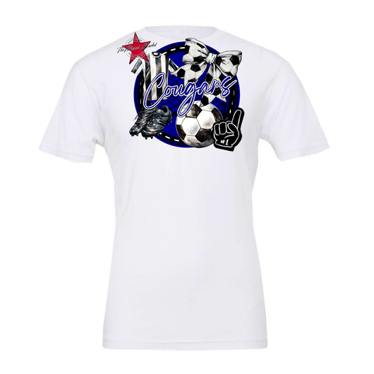 Cougars Circle Soccer Design-Blue