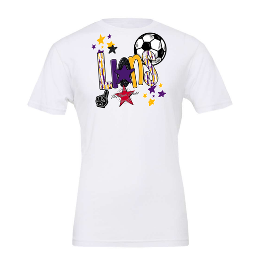 Lions Soccer Scrape-Purple-Yellow