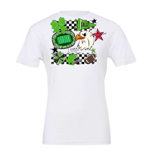 Eagles Checkers Mascot Spirit Design-Bright Green
