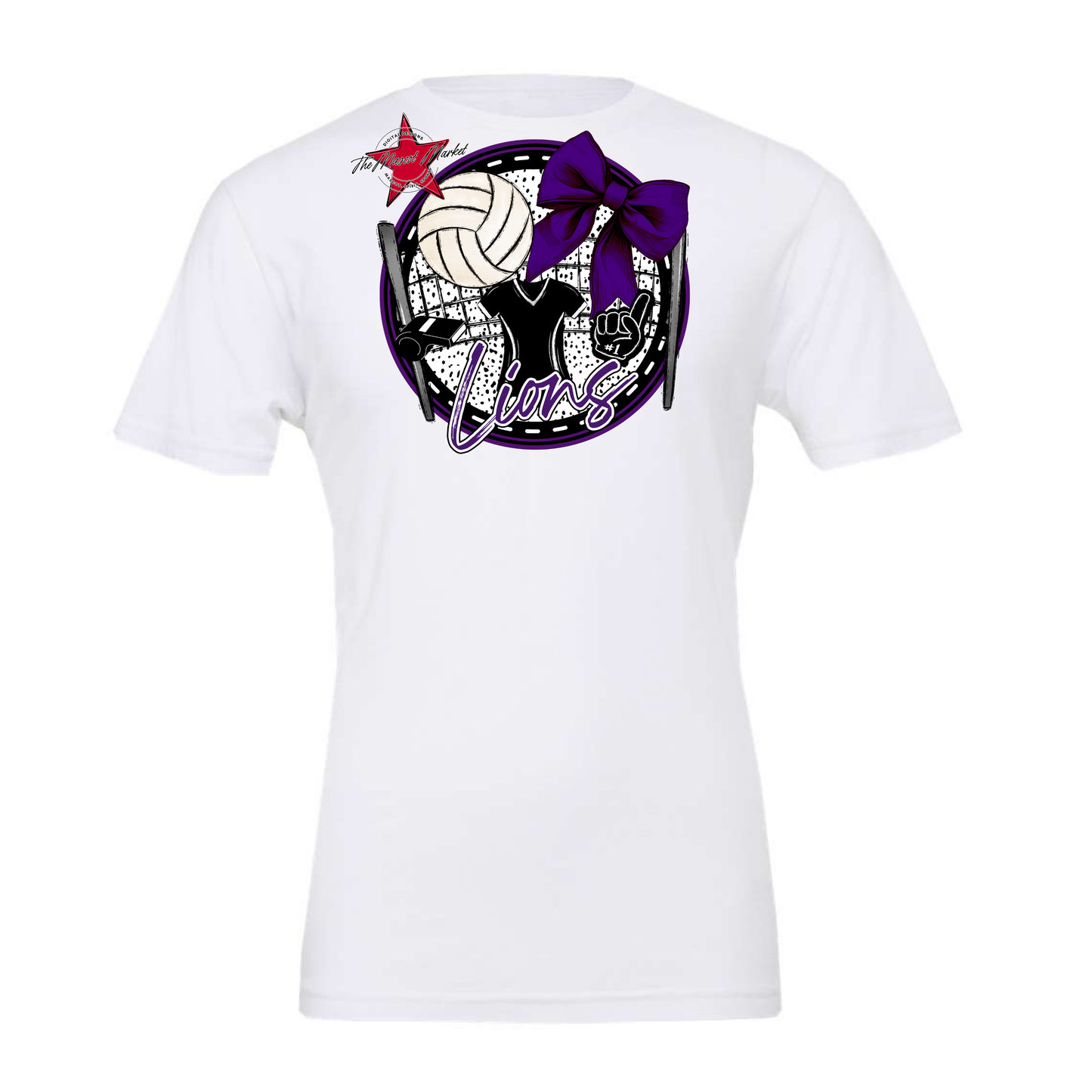 Lions Circle Volleyball Design-Purple