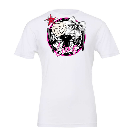 Lions Circle Volleyball Design-Pink