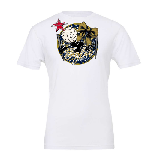 Eagles Circle Volleyball Design-Navy-Gold