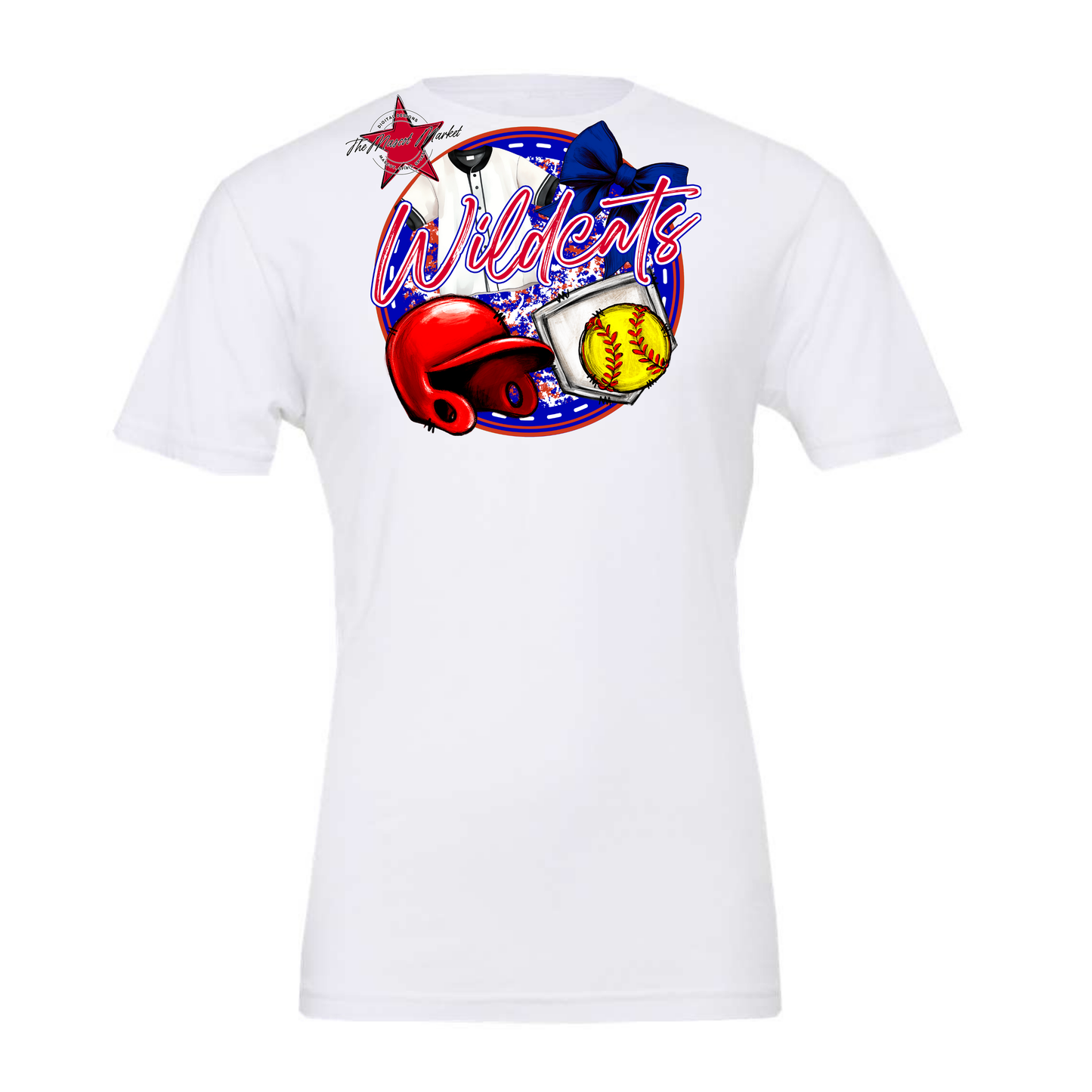 Wildcats Circle Softball Design-Blue-Red