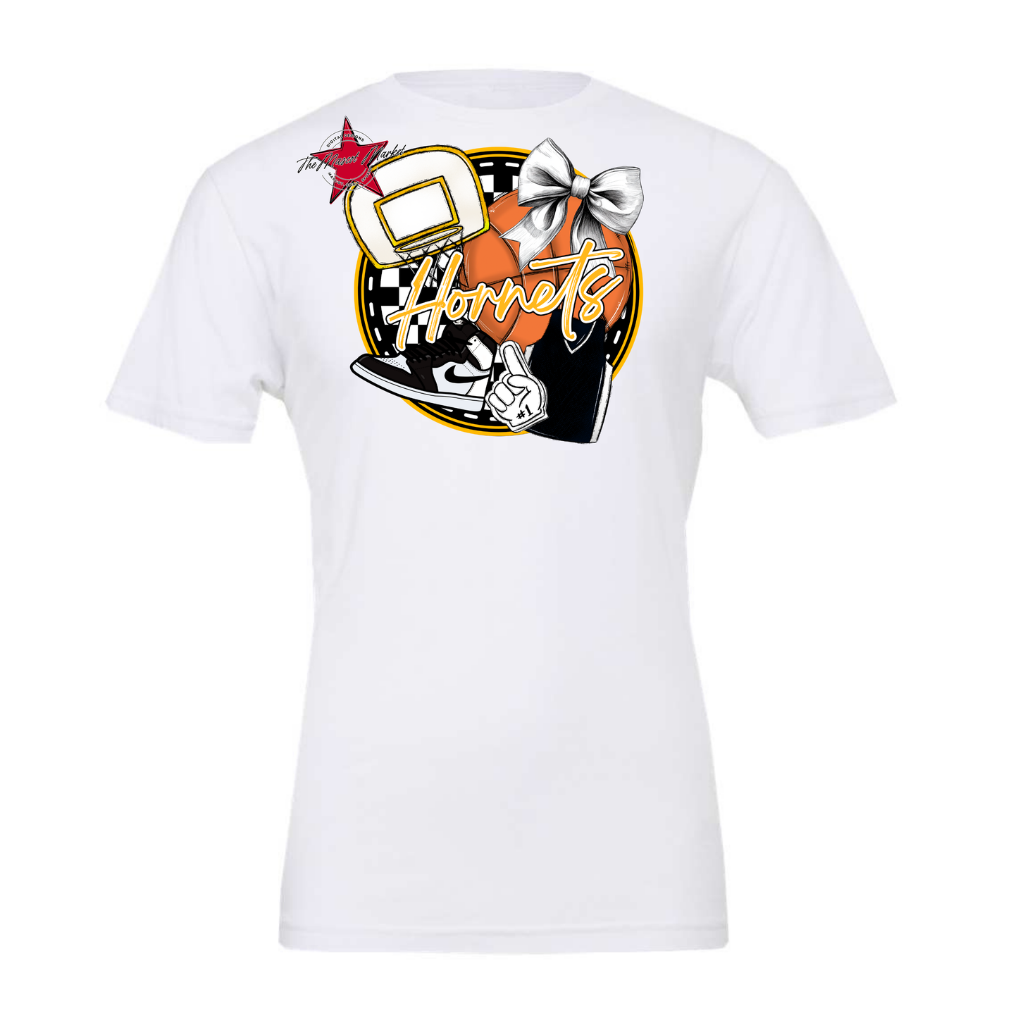 Hornets Circle Basketball Design-Yellow