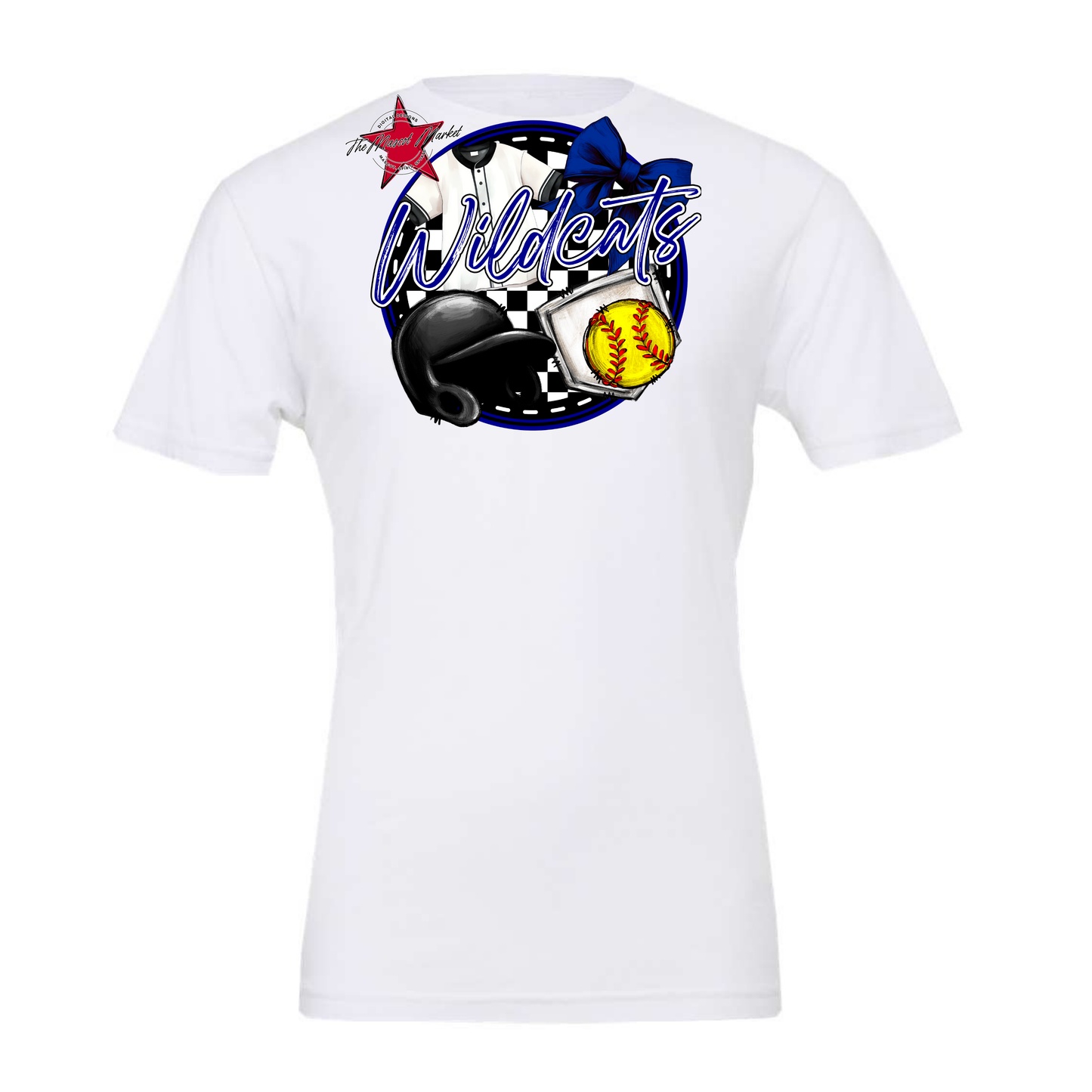 Wildcats Circle Softball Design-Blue