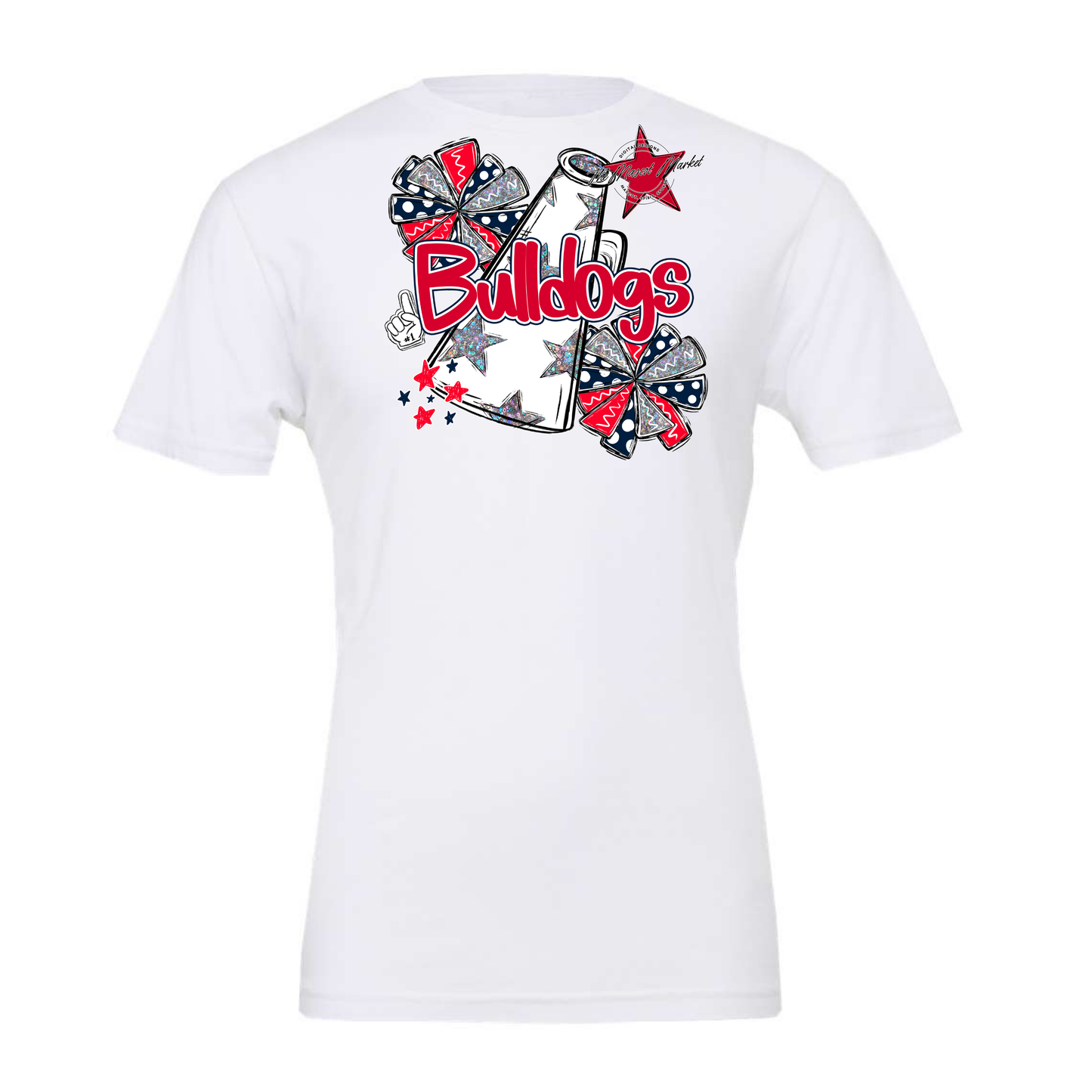 Bulldogs Alpha Megaphone Design-Navy-Red