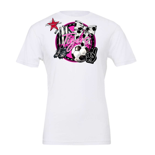 Tigers Circle Soccer Design-Pink