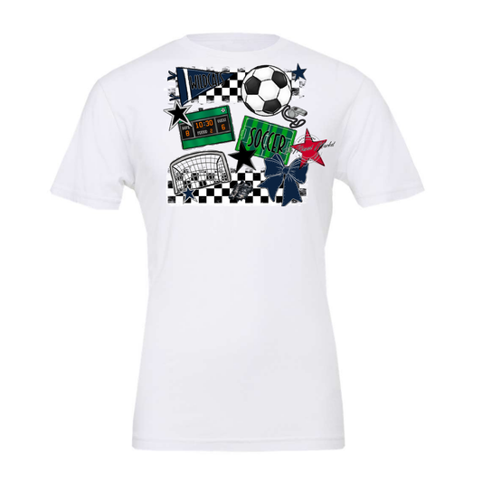 Wildcats Checkers Soccer Spirit Design-Navy