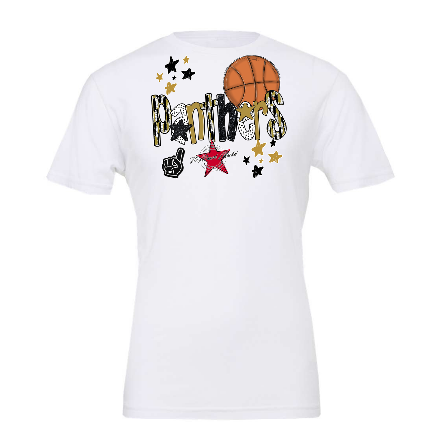 Panthers Basketball Scrape-Gold