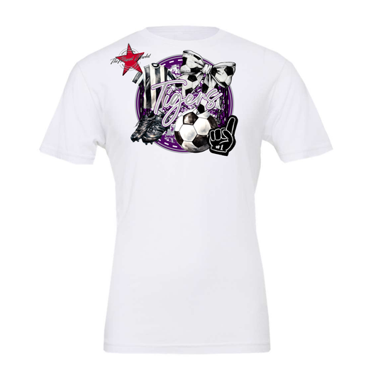 Tigers Circle Soccer Design-Purple-Grey