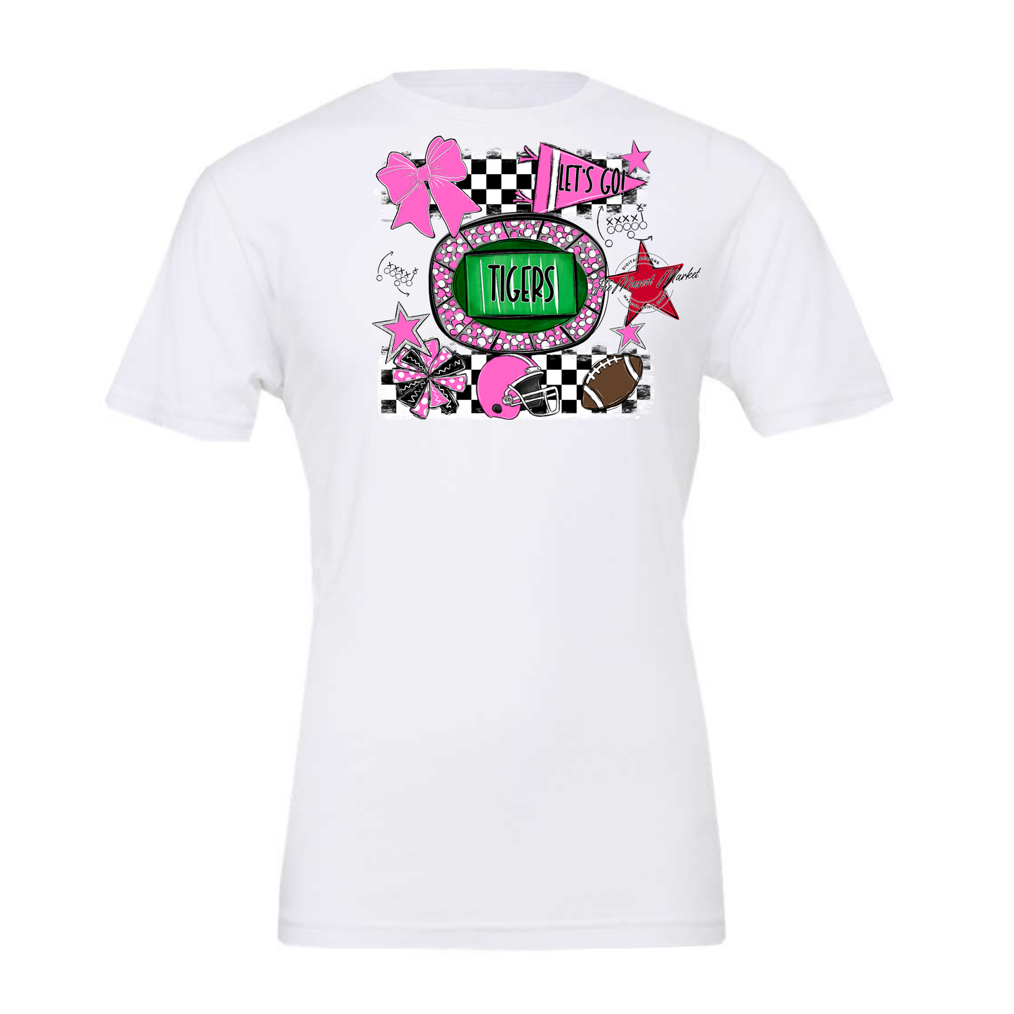 Tigers Checkers Spirit Design-Baby Pink