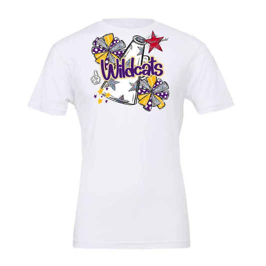 Wildcats Alpha Megaphone Design-Purple-Yellow