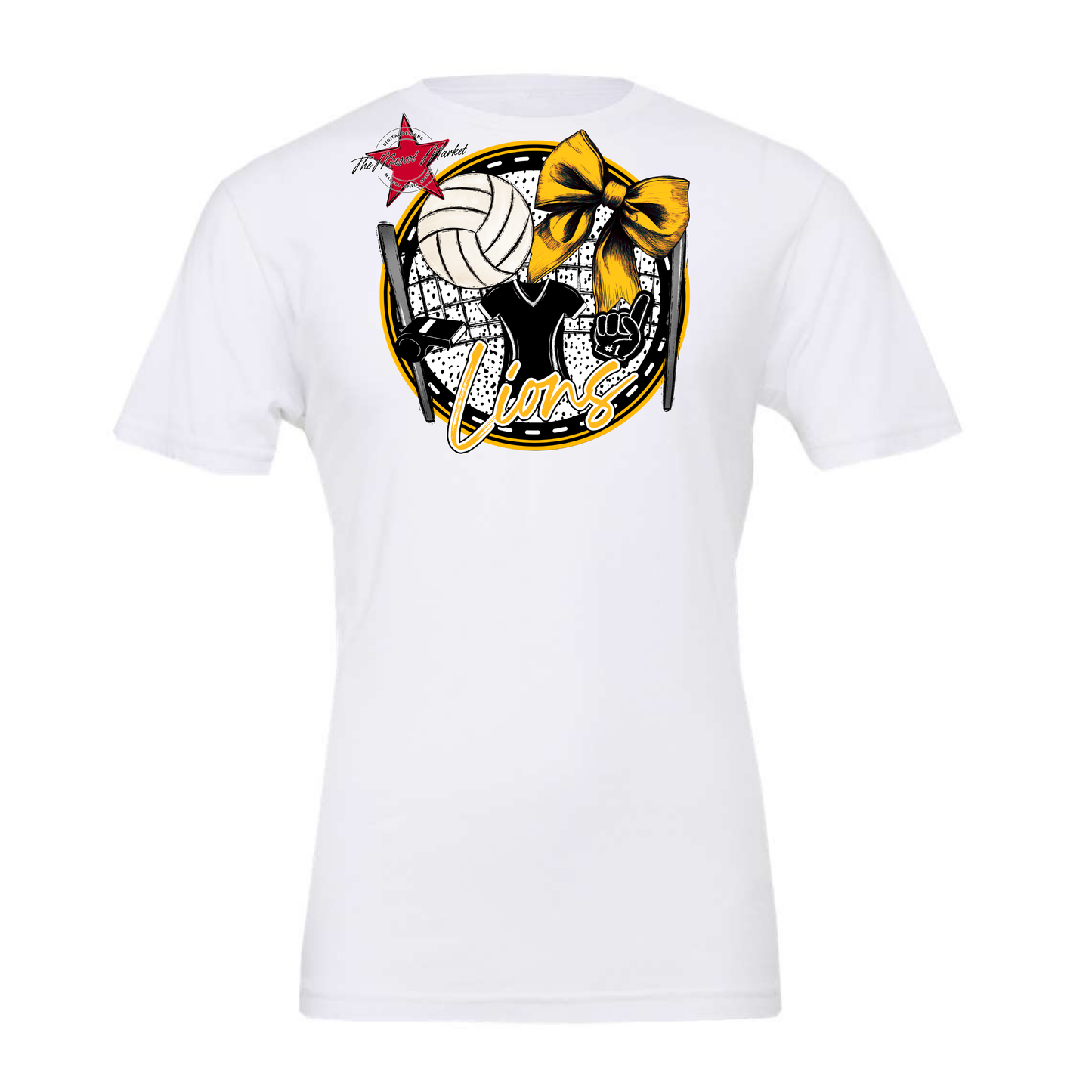 Lions Circle Volleyball Design-Yellow